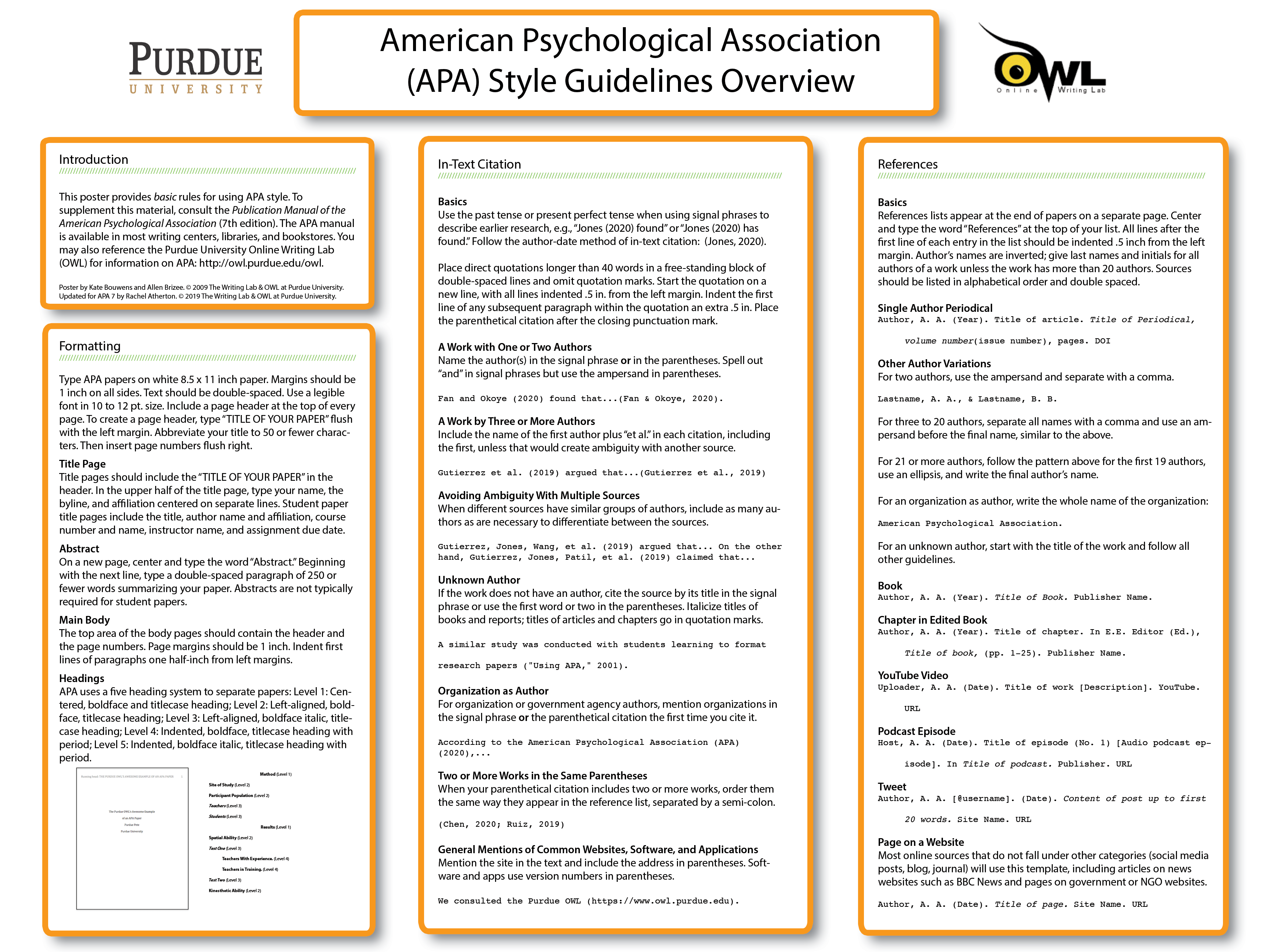 About APA Style APA Citation Format 7th Ed Library At   APA Poster 10.22.12 